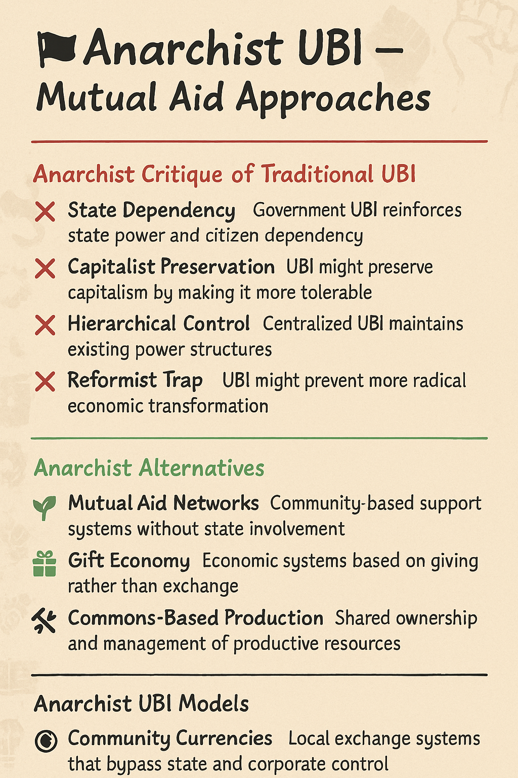 Anarchist UBI mutual aid illustration