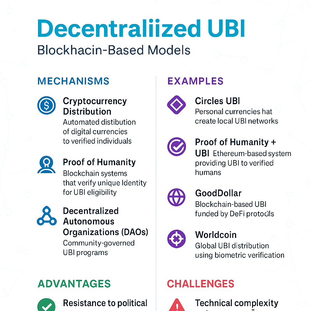 Decentralized blockchain UBI illustration